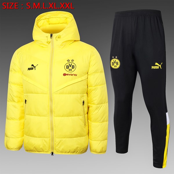 Abrigo Plumón Borussia Dortmund Conjunto Completo 2024-25 Amarillo